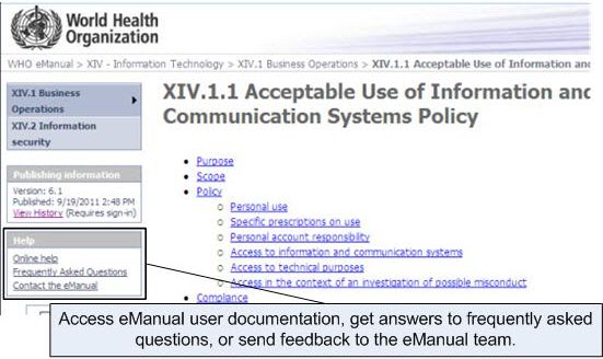 eManual Help box